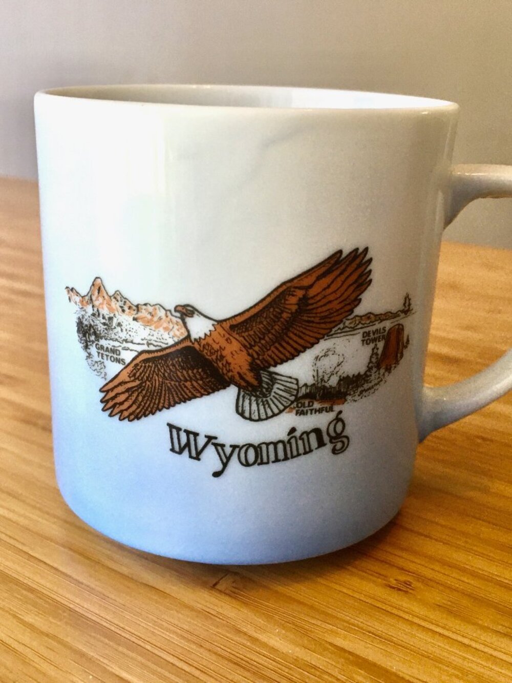 Vintage Souvenir Wyoming State Coffee Mug Excellent Condition 8 oz.